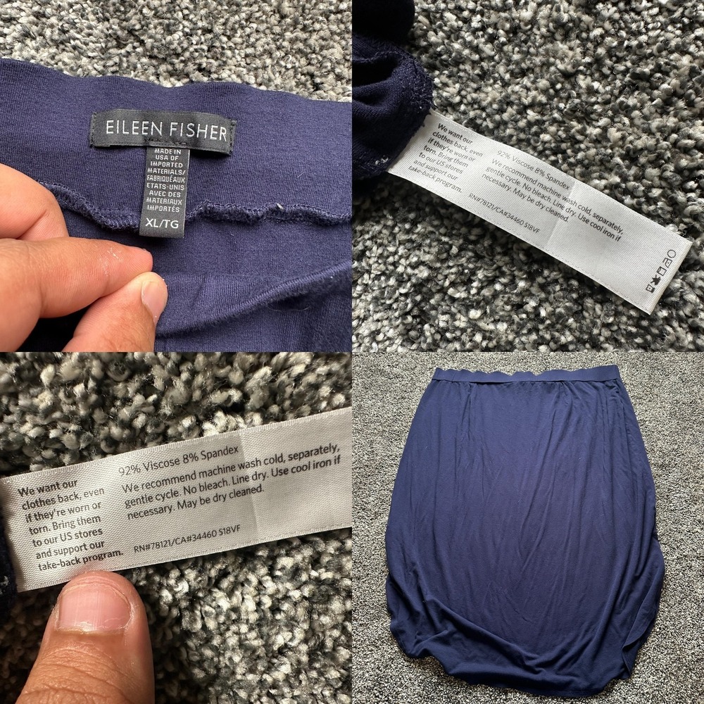 Eileen Fisher Skirt Womens‎ XL Blue Tulip Pull On Knee Length Viscose Spandex - Picture 2 of 11